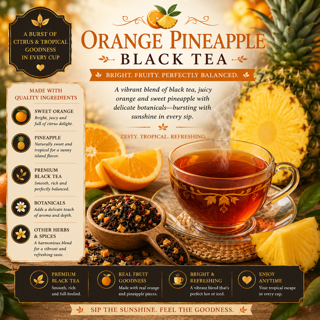 Orange Pineapple Black