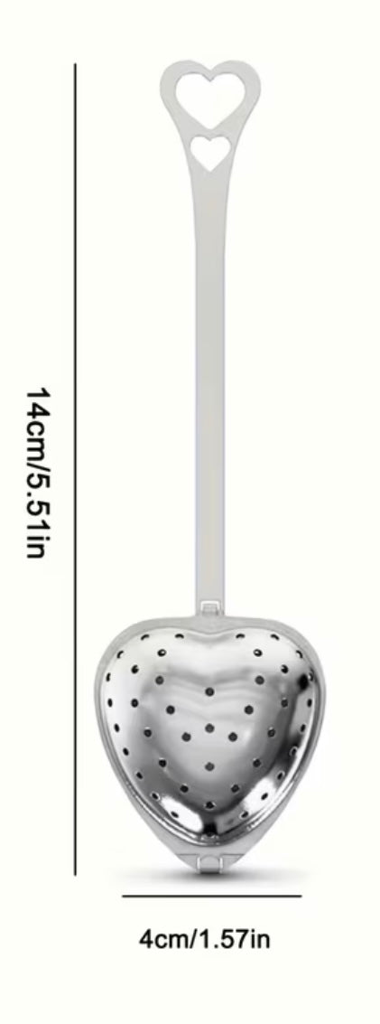 Long Handle Heart Stainless Steel Infuser