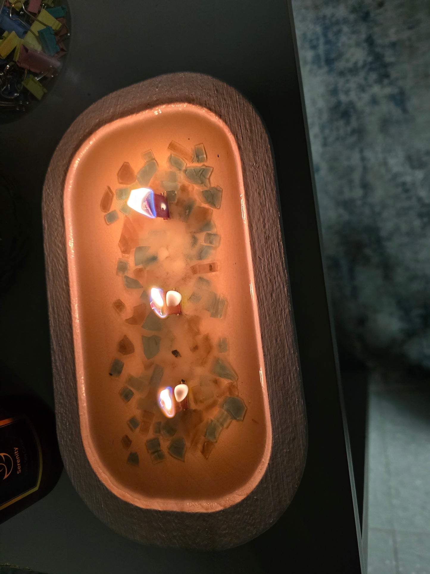 Fire Glass Candle
